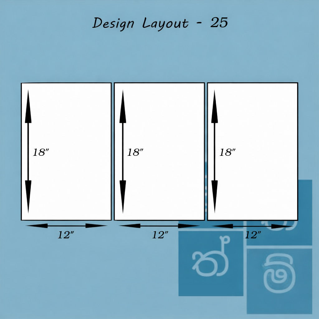 Small 12" × 18" – 3PCS size layout